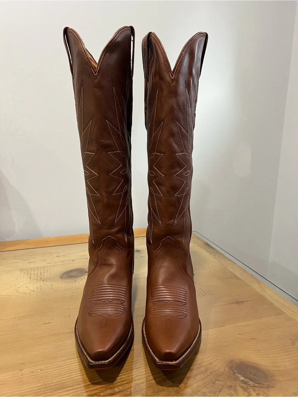 Tecovas The Loretta saddle Western Leather Heeled Boots Brown US 6